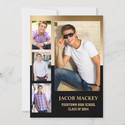 Faire-part Classe d'or noir du lycée 2024 photo (Devant)