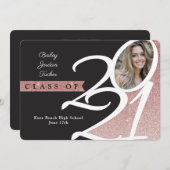 Faire-part Classe d'or rose de 2021 Photo Graduation (Devant / Derrière)