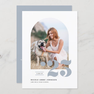 Faire-part Classe Dusty Blue de 2025 Arch Photo Graduation