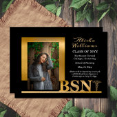 Faire-part Classé Elegant Or BSN Caduceus 1 Photo Noir