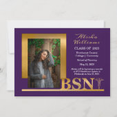 Faire-part Classé Elegant Or BSN Caduceus Photo Dk Purple (Devant)