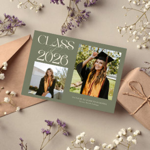 Faire-part Classe élégante de 2026 Typographie Grad Photo Sag