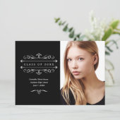 Faire-part Classe Élégante De 20XX | Black (Debout devant)