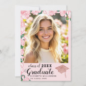 Faire-part Classe florale rose pâle de 2025 (Devant)