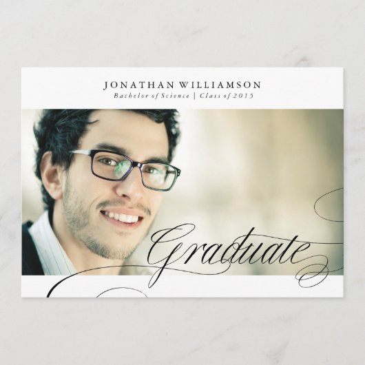 Faire-part Classé Formal Élégant Script Gradué (Devant)