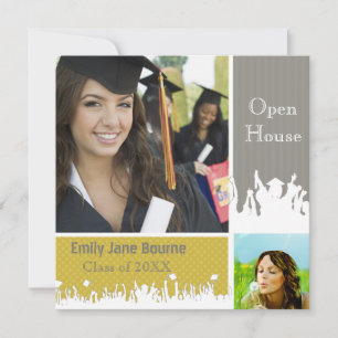 Faire-part Classe Gris et Jaunes Photos seniors de 2012