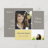 Faire-part Classe Gris et Jaunes Photos seniors de 2012 (Devant / Derrière)