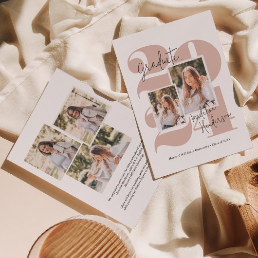 Faire-part Classe moderne Année 5 photo Collage Graduation