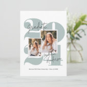 Faire-part Classe moderne Année 5 Photo Verre de mer Graduati (Debout devant)