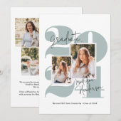 Faire-part Classe moderne Année 5 Photo Verre de mer Graduati (Devant / Derrière)