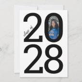 Faire-part Classe moderne blanche Année de et de la photo (Devant)