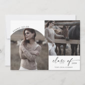 Faire-part Classe moderne Boho Arch de 2024 3 Graduation Phot (Devant)