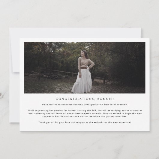 Faire-part Classe moderne Boho Arch de 2024 3 Graduation Phot (Dos)