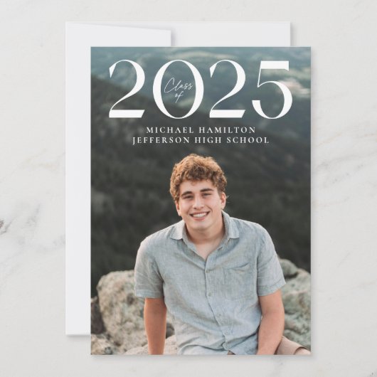 Faire-part Classe moderne de 2025 2 Diplôme Photo (Devant)