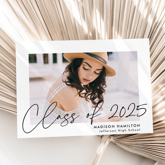 Faire-part Classe moderne de 2025 Black Script Photo