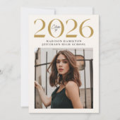 Faire-part Classe moderne de 2025 Gold 2 Photo Graduation (Devant)