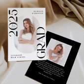 Faire-part Classe moderne de 2025 Grad 2e licence photo