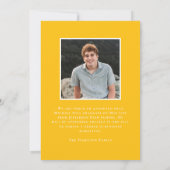 Faire-part Classe moderne de 2025 Jaune 2 Photo Remise des di (Dos)