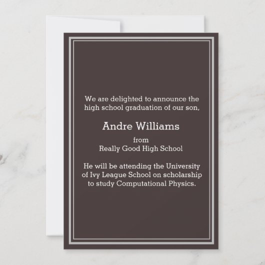 Faire-part Classe moderne de 2025 Lycée photo (Dos)