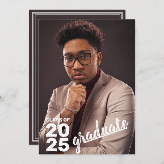 Faire-part Classe moderne de 2025 Lycée photo (Devant / Derrière)