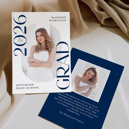 Faire-part Classe moderne de 2025 Marine Grad 2e licence phot