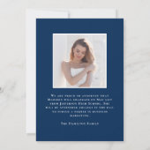 Faire-part Classe moderne de 2025 Marine Grad 2e licence phot (Dos)