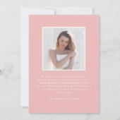 Faire-part Classe moderne de 2025 Pink Grad 2e licence photo (Dos)