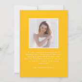 Faire-part Classe moderne de 2025 Yellow 2 Photo Graduation (Dos)