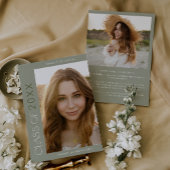 Faire-part Classe moderne Fete Green de 2025 - Diplôme photo