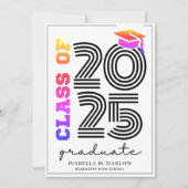 Faire-part Classe moderne rétro de 2025 Rainbow (Devant)