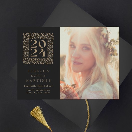 Faire-part Classe photo de l'année feuillue de 2024 Graduatio