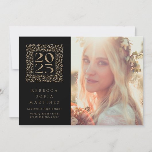Faire-part Classe photo de l'année feuillue de 2025 Graduatio (Devant)