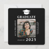 Faire-part Classe photo simple moderne de 2025 graduation noi (Devant)