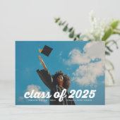 Faire-part CLASSE Rétro de 2025 Lycée 2 Diplôme Photo (Debout devant)