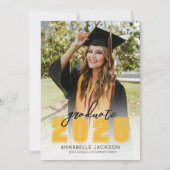 Faire-part Classe simple 2025 Graduate Photo Gold graduation (Devant)