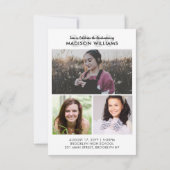 Faire-part Classe simple de l'année Fun Script 4 Diplôme phot (Dos)