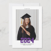 Faire-part Classe simple et élégante de 2024 Graduation Photo (Devant)