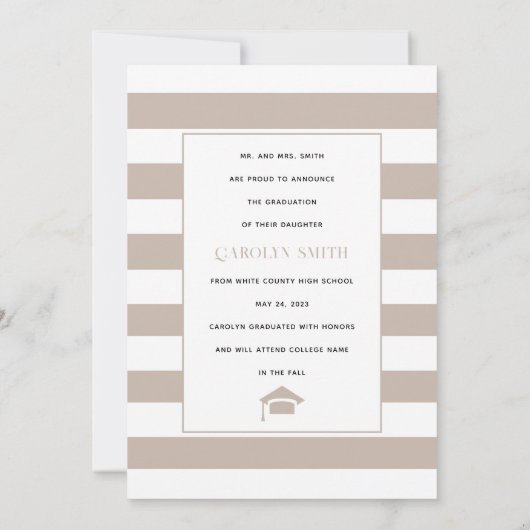 Faire-part Classe Teaupe de 2023 Arch photo graduation (Dos)