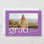 Faire-part Classe tendance violet de 2025 Graduation moderne (Devant)