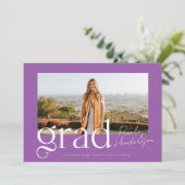Faire-part Classe tendance violet de 2025 Graduation moderne (Debout devant)