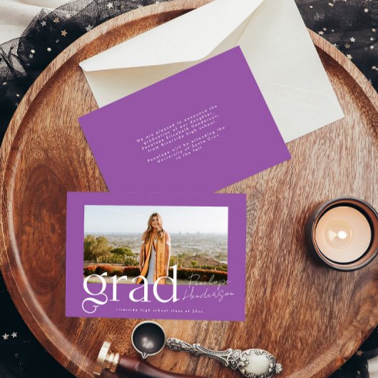 Faire-part Classe tendance violet de 2025 Graduation moderne