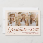 Faire-part Classe Terracotta de 2025 Collage photo Graduation (Devant)