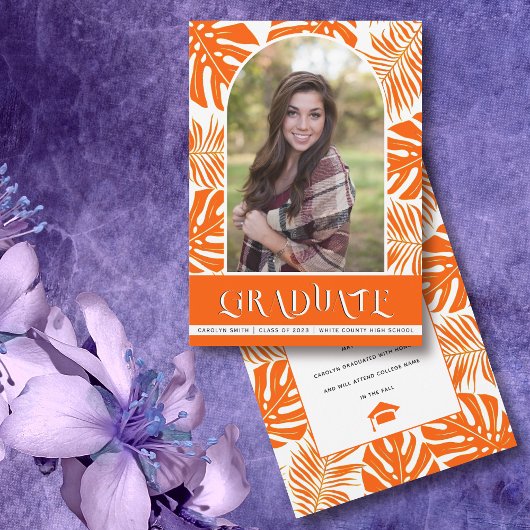 Faire-part Classe tropicale orange de 2024