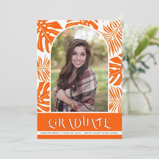 Faire-part Classe tropicale orange de 2024 (Debout devant)