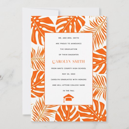 Faire-part Classe tropicale orange de 2024 (Dos)