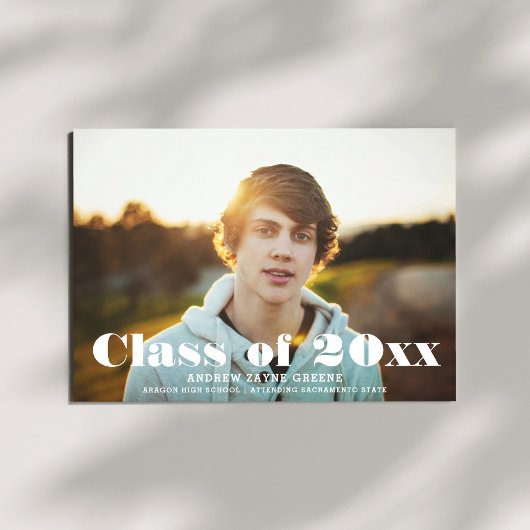 Faire-part Classe - Typographie moderne Garçons | Graduation