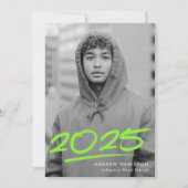 Faire-part Classe verte de chaux pointillée de 2025 (Devant)