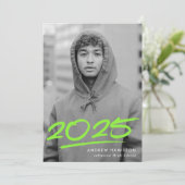 Faire-part Classe verte de chaux pointillée de 2025 (Debout devant)