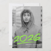 Faire-part Classe verte de chaux pointillée de 2025 (Devant)