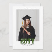 Faire-part Classe verte de forêt moderne de 2024 Graduation P (Devant)